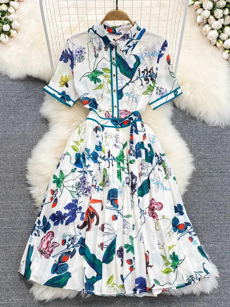 FTLZZ Summer Women Lapel High Waist Slim Pleated Short Sleeve Medium Length Dress Fashion Casual Elegant Printed A-Line Dresses
FTLZZ Summer Women Lapel High Waist Slim Pleated Short Sleeve Medium Length Dress Fashion Casual Elegant Printed A-Line Dresses
