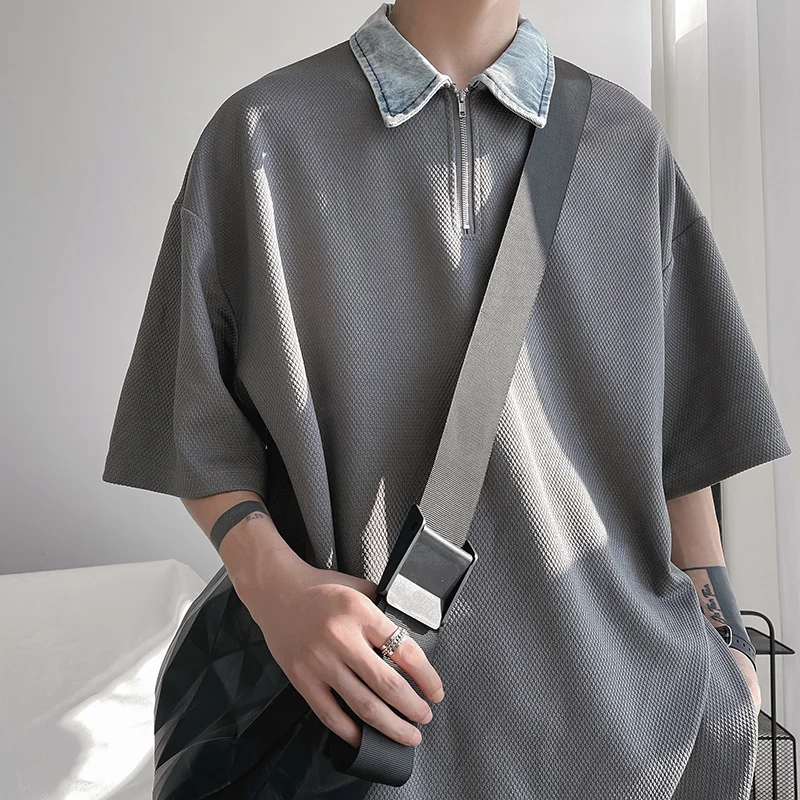 Summer Short Sleeve T-shirt Men Fashion Oversized Zipper T Shirt Men Streetwear Korean Loose Lapel Tshirt Mens Polo Shirt M-3XL
Summer Short Sleeve T-shirt Men Fashion Oversized Zipper T Shirt Men Streetwear Korean Loose Lapel Tshirt Mens Polo Shirt M-3XL