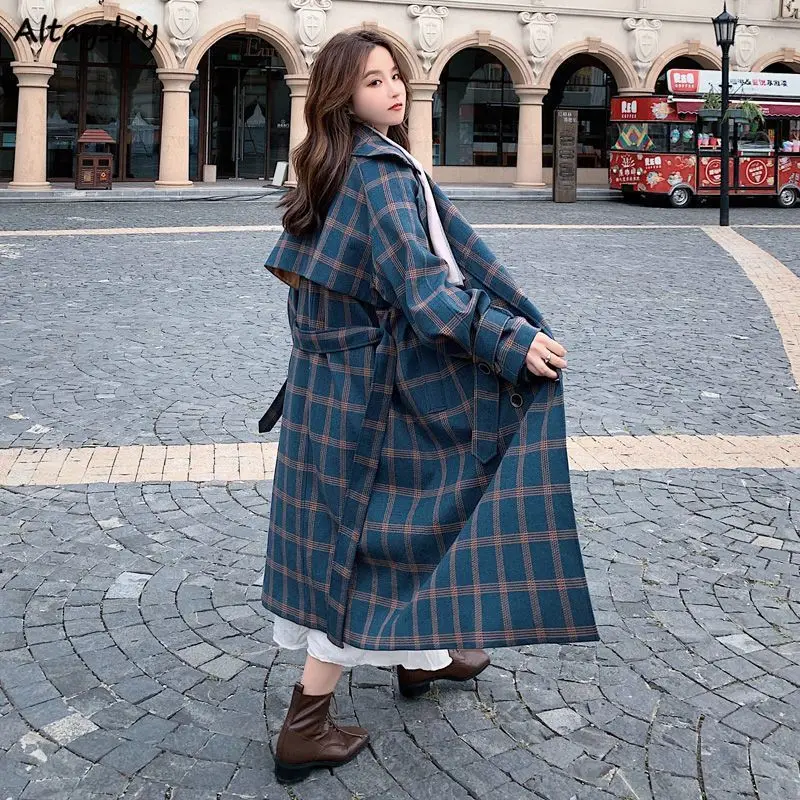 Ulzzang Baggy Plaid Trench Women Classic Harajuku Ladies Leisure Aesthetic Streetwear Simple Spring Autumn Coats Gentle Fashion
Ulzzang Baggy Plaid Trench Women Classic Harajuku Ladies Leisure Aesthetic Streetwear Simple Spring Autumn Coats Gentle Fashion