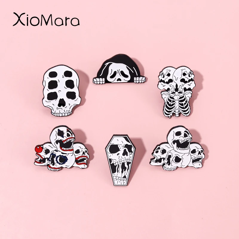 Death Terrible Skull Enamel Pins Gothic Tombstone Skeleton Specimen Brooches Punk Lapel Badges Hip-Hop Jewelry Gifts Wholesale
Death Terrible Skull Enamel Pins Gothic Tombstone Skeleton Specimen Brooches Punk Lapel Badges Hip-Hop Jewelry Gifts Wholesale