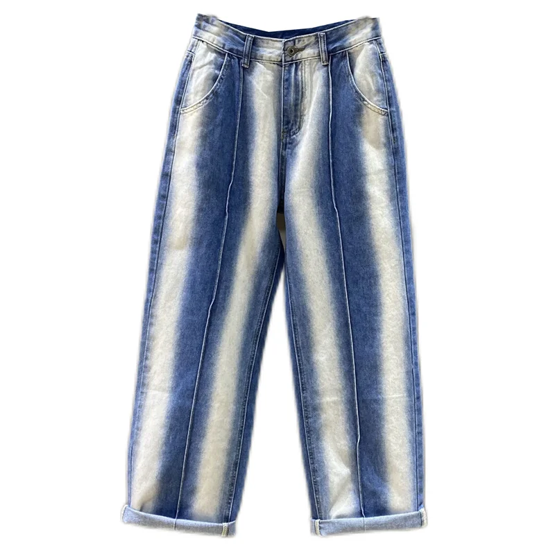 New Autumn Retro High Waist Loose Wide Leg Jeans Women's Gradient Contrast Color Fashion Denim Pants q260
New Autumn Retro High Waist Loose Wide Leg Jeans Women's Gradient Contrast Color Fashion Denim Pants q260