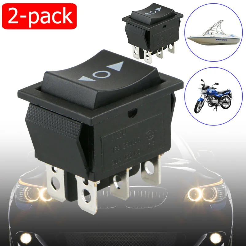 2-Pack 6 Pins DPDT Double Pole Double Throw 20 Amp Momentary Rocker Switch AC 250V/16A, AC 125V/20A For Car Motorcycle Boat
2-Pack 6 Pins DPDT Double Pole Double Throw 20 Amp Momentary Rocker Switch AC 250V/16A, AC 125V/20A For Car Motorcycle Boat