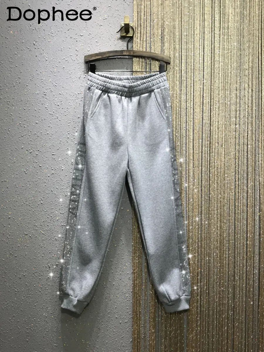 Женские укороченные брюки-шаровары, повседневные свободные брюки с эластичным поясом, Осень-зима 2022 
Женские укороченные брюки-шаровары, повседневные свободные брюки с эластичным поясом, Осень-зима 2022