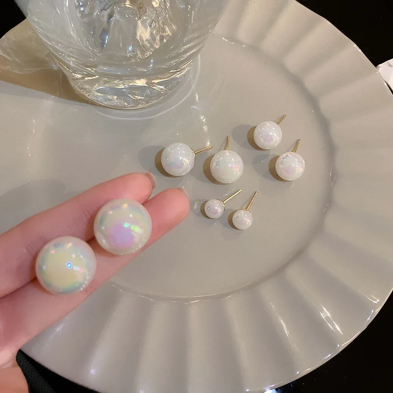 Fashion Jewlery Shiny Ball Stud Earrings Popular Style Elegant Temperament White Colorized Bead Post Earrigns For Women Gifts
Fashion Jewlery Shiny Ball Stud Earrings Popular Style Elegant Temperament White Colorized Bead Post Earrigns For Women Gifts