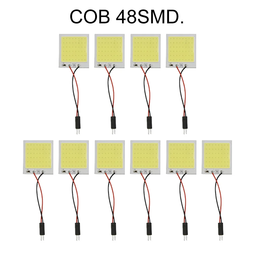10pcs White SMD COB 48 LED Chips Panel -Light T10 Adapter 4W 12V Car Interior Dome Lamp Bulb Kit Replacement
10pcs White SMD COB 48 LED Chips Panel -Light T10 Adapter 4W 12V Car Interior Dome Lamp Bulb Kit Replacement