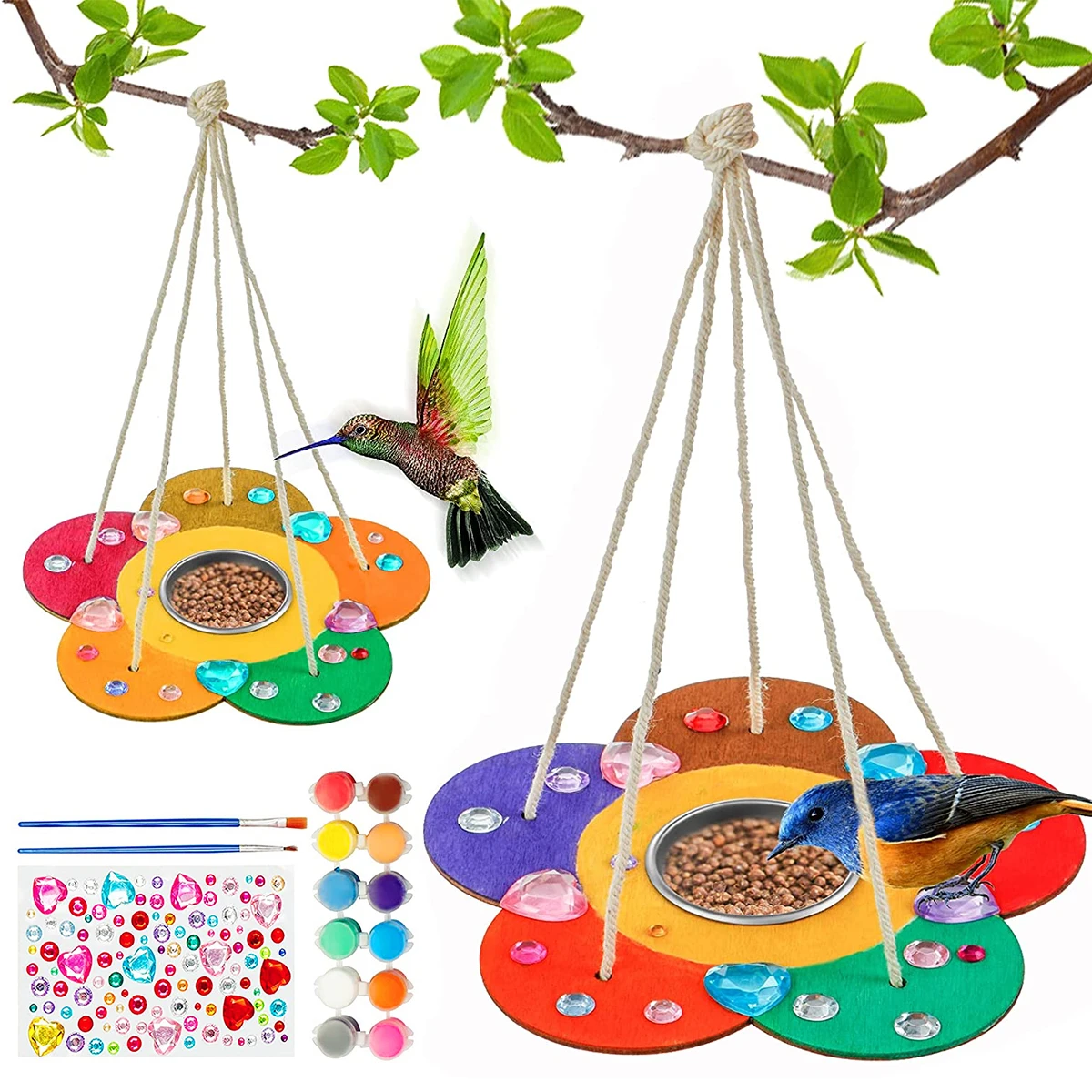 Bird Feeder Craft DIY Wooden Colorful Bird Feeder Painting Kit Hanging Garden Decoration Art and Craft Set with Pigments
Bird Feeder Craft DIY Wooden Colorful Bird Feeder Painting Kit Hanging Garden Decoration Art and Craft Set with Pigments