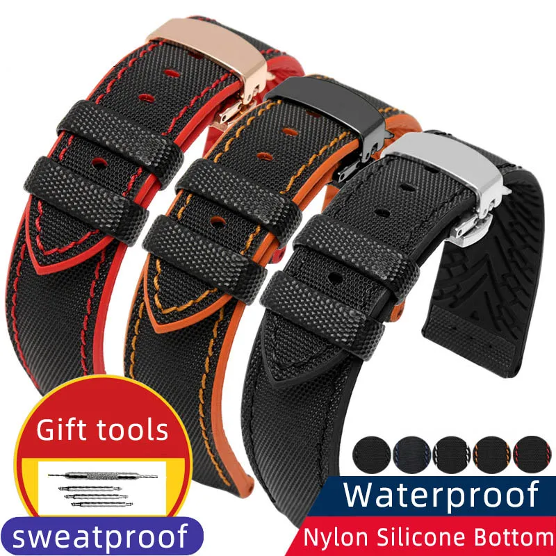 20mm 21mm 22mm Nylon Silicone Bottom Watch Strap Men Waterproof Rubber Wrist Band Accessories For Omega MIDO Tag heuer Watchband
20mm 21mm 22mm Nylon Silicone Bottom Watch Strap Men Waterproof Rubber Wrist Band Accessories For Omega MIDO Tag heuer Watchband