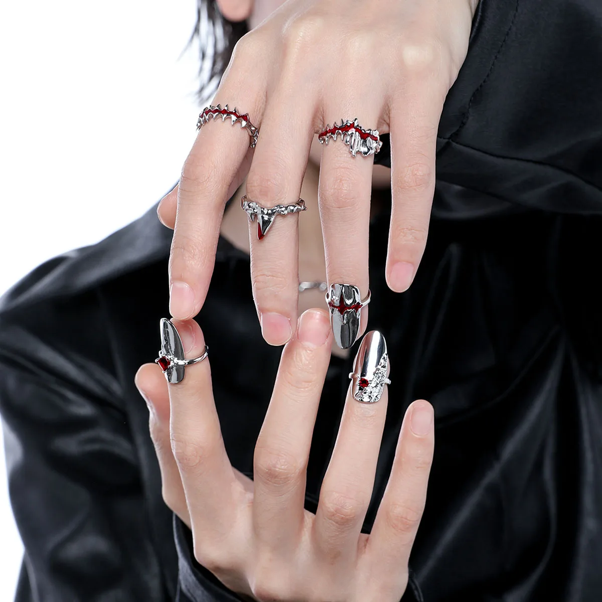 Trendy Fashion Nail Ring Armor Set Silver Color Irregular Nail Pieces Adjustable Open Rings Jewellery Accessory Women Gifts
Trendy Fashion Nail Ring Armor Set Silver Color Irregular Nail Pieces Adjustable Open Rings Jewellery Accessory Women Gifts