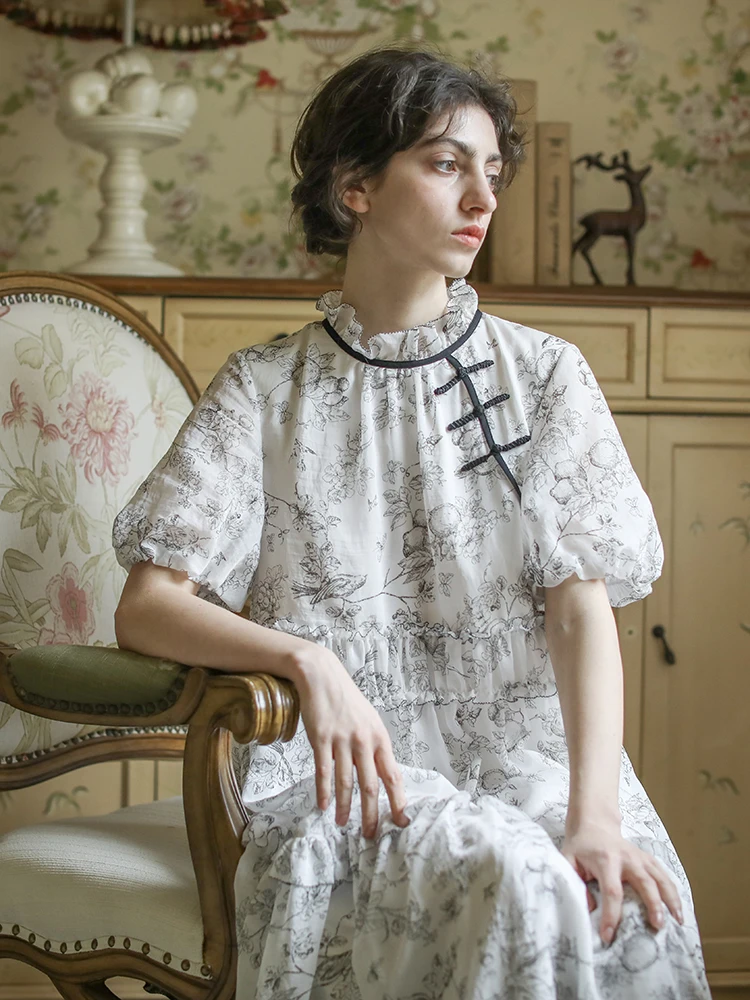Summer Original Design Women Mori Kei Delicate Vitnage Pastel Print Vintage Improved Cheongsam Qipao Dresses
Summer Original Design Women Mori Kei Delicate Vitnage Pastel Print Vintage Improved Cheongsam Qipao Dresses