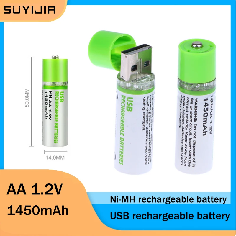 2pcs AA Ni-MH Battery 1.2V 1450mAh USB Rechargeable Battery Household Toy Remote Control Mouse Charging Small Power Supply 
2pcs AA Ni-MH Battery 1.2V 1450mAh USB Rechargeable Battery Household Toy Remote Control Mouse Charging Small Power Supply