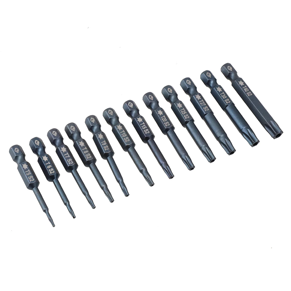 12pcs 50mm Blue Magnetic Torx Screwdriver Bits Set Electric Screwdriver T5-T40 Screwdriver Set Electric Screw Driver With Hole
12pcs 50mm Blue Magnetic Torx Screwdriver Bits Set Electric Screwdriver T5-T40 Screwdriver Set Electric Screw Driver With Hole