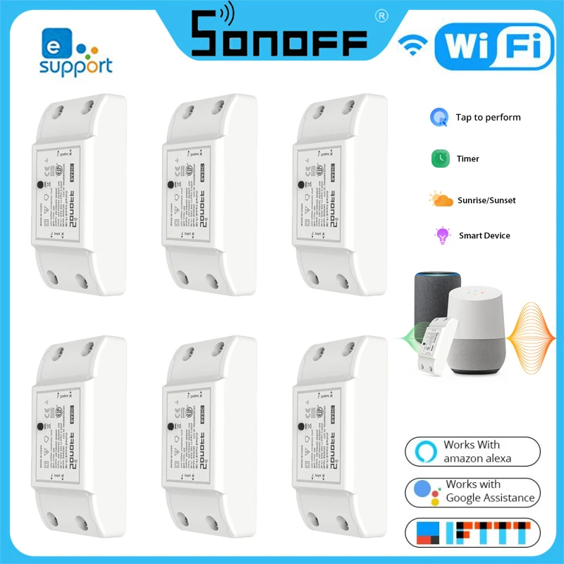 Умный выключатель Sonoff Basic R2 с поддержкой Wi-Fi и управлением через приложение
Умный выключатель Sonoff Basic R2 с поддержкой Wi-Fi и управлением через приложение