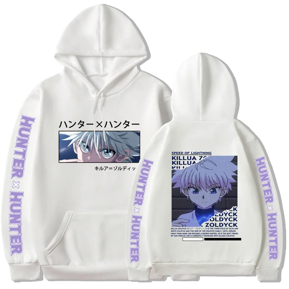 Killua Zoldyck Men Oversize Hoodie Women Pullover Tracksuit Hunter X Hunter Hooded Sweatshirt Manga Graphic Winter Anime Clothes
Killua Zoldyck Men Oversize Hoodie Women Pullover Tracksuit Hunter X Hunter Hooded Sweatshirt Manga Graphic Winter Anime Clothes