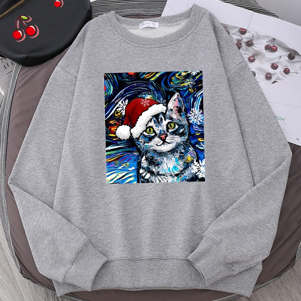 Gray Tabby Kitten Santa Printing Women Hoodies Cartoons Cute Fleece Swetshirt Creativity Casual Clothing Womans Long Sleeves
Gray Tabby Kitten Santa Printing Women Hoodies Cartoons Cute Fleece Swetshirt Creativity Casual Clothing Womans Long Sleeves