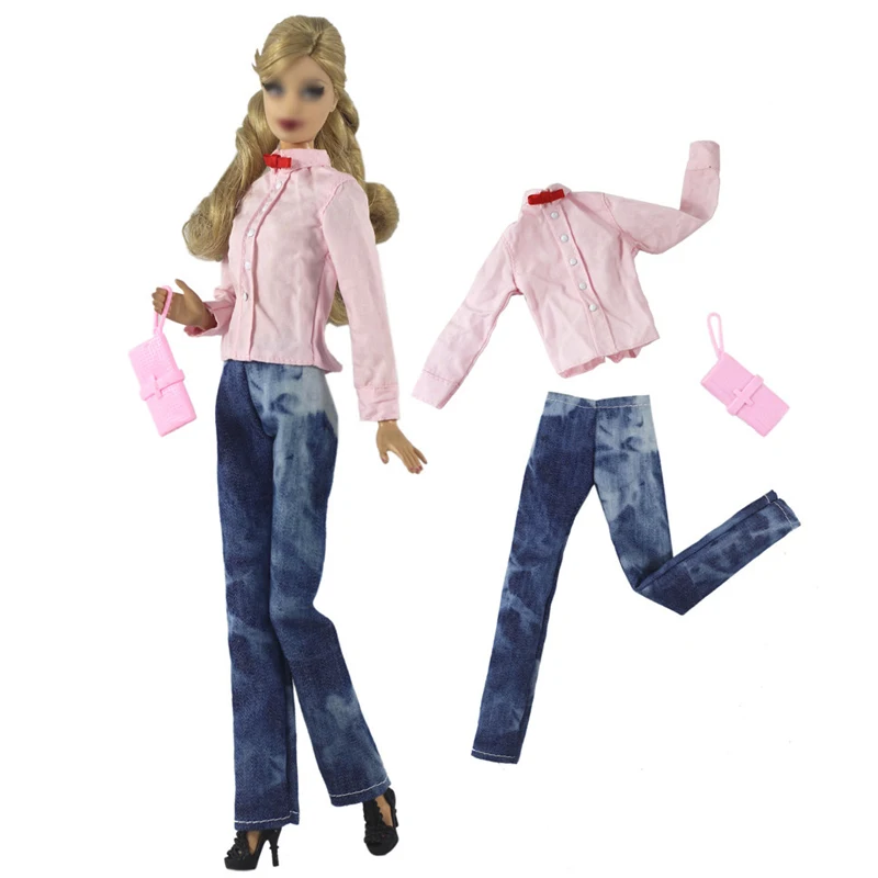 Pink 11.5" Doll Clothes For Barbie Doll Outfits Blouse Shirt Top jeans Pants Bag 1/6 BJD Accessories for Barbie Clothes Kids Toy
Pink 11.5" Doll Clothes For Barbie Doll Outfits Blouse Shirt Top jeans Pants Bag 1/6 BJD Accessories for Barbie Clothes Kids Toy