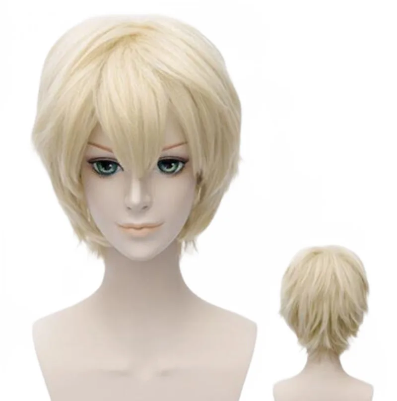 

Seraph of the end Mikaela Hyakuya Cosplay Wigs 30cm Short Heat Resistant Synthetic Hair Perucas Cosplay Wig+wig cap