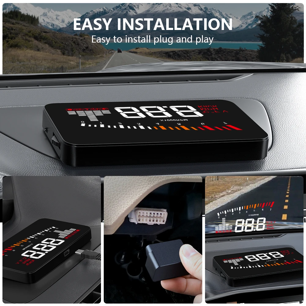 Car HUD OBD II Head-Up Display Overspeed Warning System Projector Windshield Auto Electronic Voltage Alarm X5
Car HUD OBD II Head-Up Display Overspeed Warning System Projector Windshield Auto Electronic Voltage Alarm X5