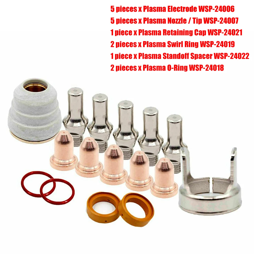 16 Pcs Plasma Cutting Consumables Kit For Electric Tomahawk 375 Plasma Cutter LC25 Plasma Torch WSP-24006 Plasma Electrode Set
16 Pcs Plasma Cutting Consumables Kit For Electric Tomahawk 375 Plasma Cutter LC25 Plasma Torch WSP-24006 Plasma Electrode Set
