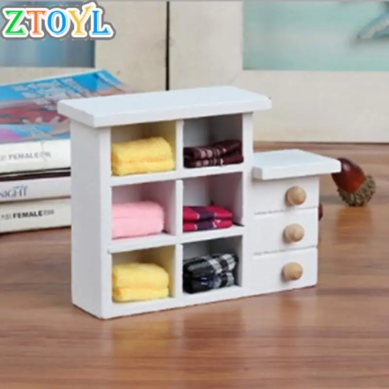 Мебель для Кухня Ванная комната белый шкаф груди деревянные игрушки Bjd кукла 1 :12