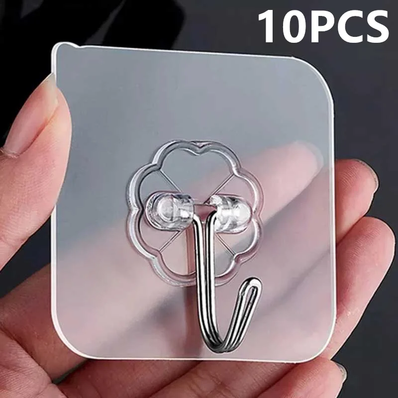 10PCS Transparent Stainless Steel Strong Self Adhesive Hooks Key Storage Hanger for Kitchen Bathroom Door Wall Multi-Function
10PCS Transparent Stainless Steel Strong Self Adhesive Hooks Key Storage Hanger for Kitchen Bathroom Door Wall Multi-Function