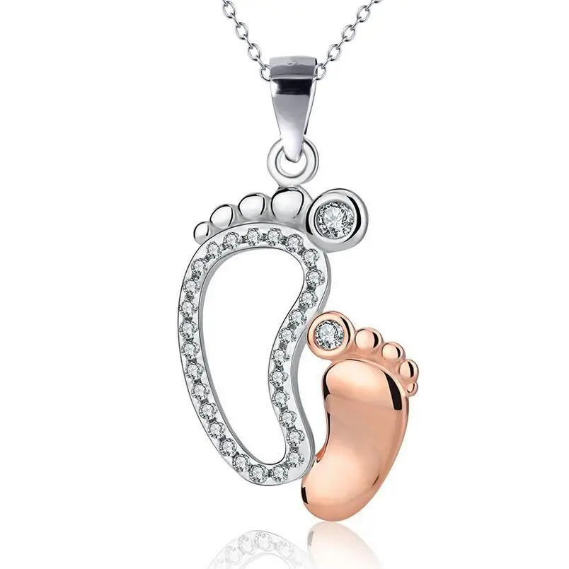 WANGAIYAO new fashion temperament big feet and small feet pendant female mother's day family love necklace anniversary clavicle
WANGAIYAO new fashion temperament big feet and small feet pendant female mother's day family love necklace anniversary clavicle
