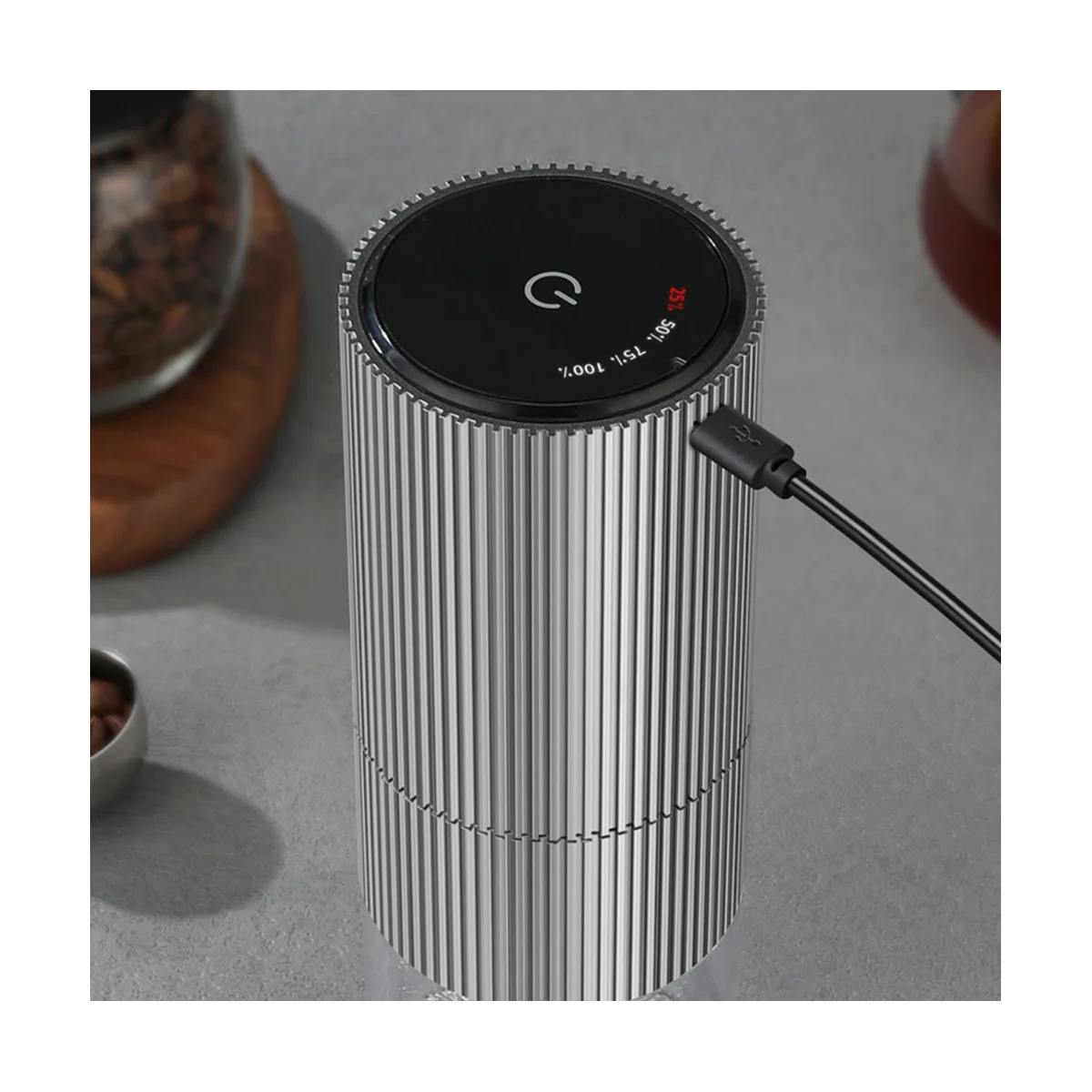 

Electric Coffee Grinder Automatic Coffee Beans Spice Mill Espresso Coffee Machine Maker USB Charger Grinder Black