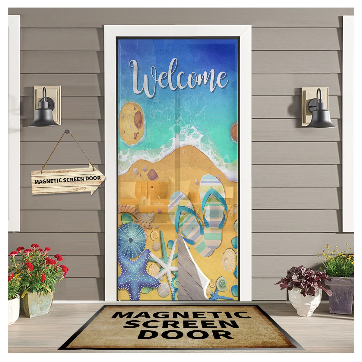 Summer Beach Starfish Seashells Waves Magnetic Door Curtain Mosquito Net Anti Mosquito Bug Curtain Home Door Window Screen Net
Summer Beach Starfish Seashells Waves Magnetic Door Curtain Mosquito Net Anti Mosquito Bug Curtain Home Door Window Screen Net