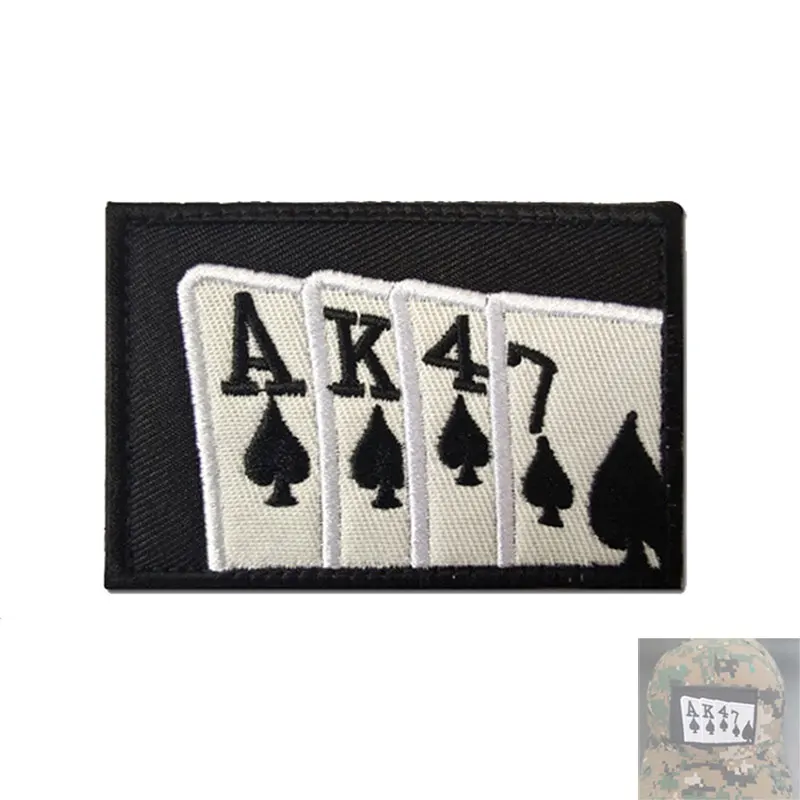 Playing Card AK47 Embroidery Patch Personality Morale Badge Velcro Chapter Cloth Sticker Backpack Decoration Embroidery Logo
Playing Card AK47 Embroidery Patch Personality Morale Badge Velcro Chapter Cloth Sticker Backpack Decoration Embroidery Logo