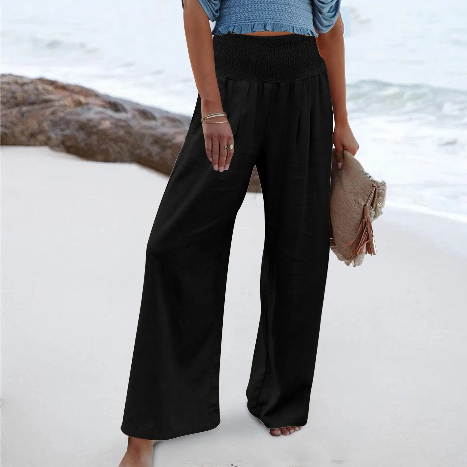 High Waist Wide Leg Palazzo Lounge Pants For Women Smocked Womens White Linen Pants Printed Women Black Athletic Womens Pants
High Waist Wide Leg Palazzo Lounge Pants For Women Smocked Womens White Linen Pants Printed Women Black Athletic Womens Pants
