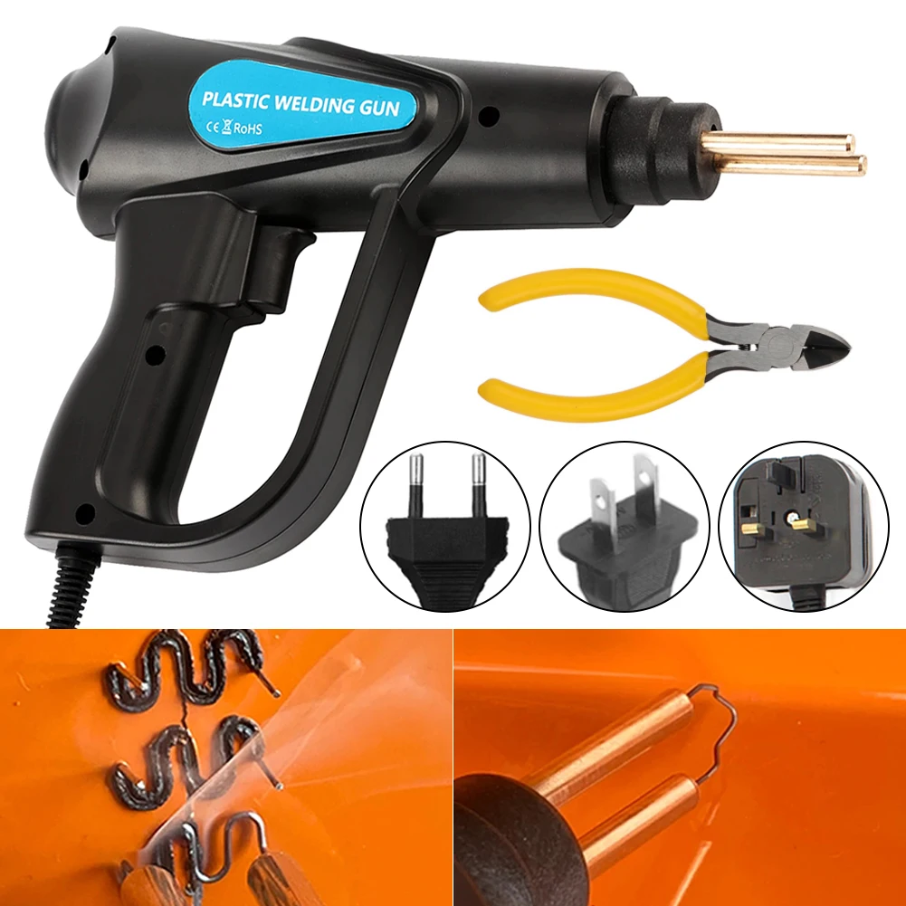 NEW 70W Hot Stapler Gun Plastic Welding Machine Car Bumper Repair Kit Heat Gun PVC Repairing Welding Tool Machine 200Pcs Staples
NEW 70W Hot Stapler Gun Plastic Welding Machine Car Bumper Repair Kit Heat Gun PVC Repairing Welding Tool Machine 200Pcs Staples