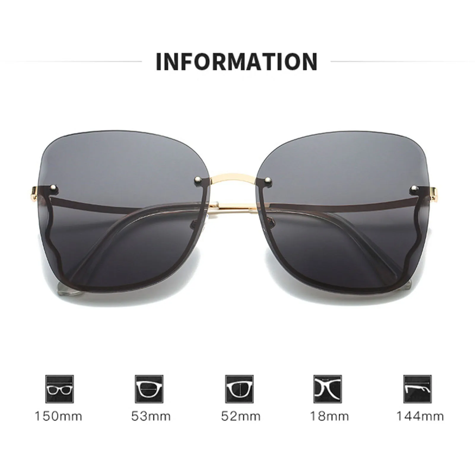 Oversize Frame Sunglasses for Women Half Rim Fashion Solid Hinge Driving Glasses Gradient Lens Sun Protection Photo Props
Oversize Frame Sunglasses for Women Half Rim Fashion Solid Hinge Driving Glasses Gradient Lens Sun Protection Photo Props