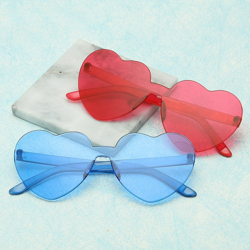 Love Heart Shape Sunglasses Women Rimless Frame Tint Clear Lens Colorful Sun Glasses Female Red Pink Yellow Shades Travel
Love Heart Shape Sunglasses Women Rimless Frame Tint Clear Lens Colorful Sun Glasses Female Red Pink Yellow Shades Travel