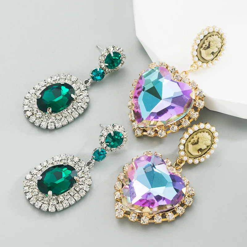 Heart Big Geometric Colored Crystals Zircons Long Drop Women CZ Dangle Earrings Jewelry for Wife Mom Birthday Anniversary Gift
Heart Big Geometric Colored Crystals Zircons Long Drop Women CZ Dangle Earrings Jewelry for Wife Mom Birthday Anniversary Gift