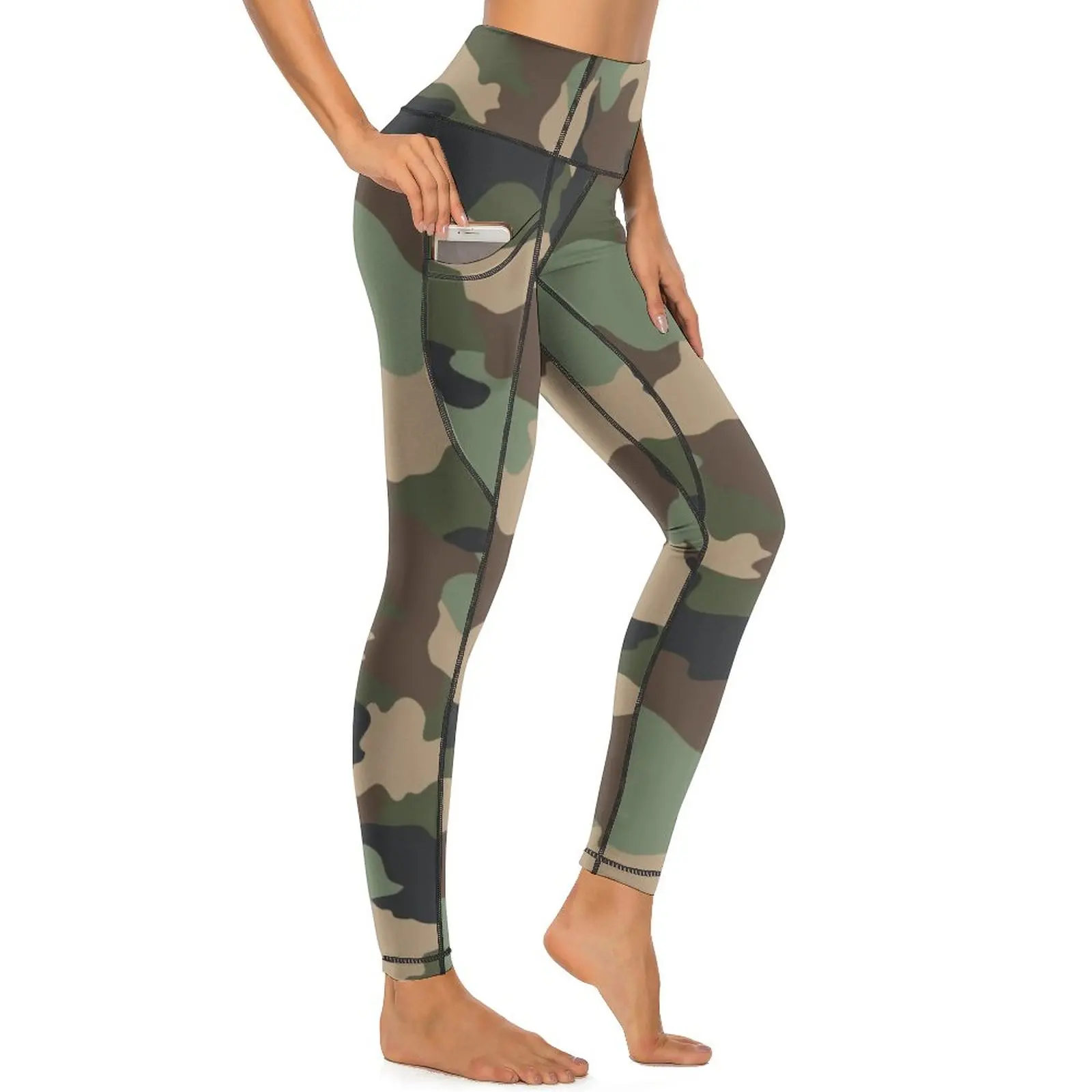 

Woodland Camo Leggings Sexy Military Camouflage Push Up Yoga Pants Elegant Stretch Leggins Female Graphic Running Sport Legging