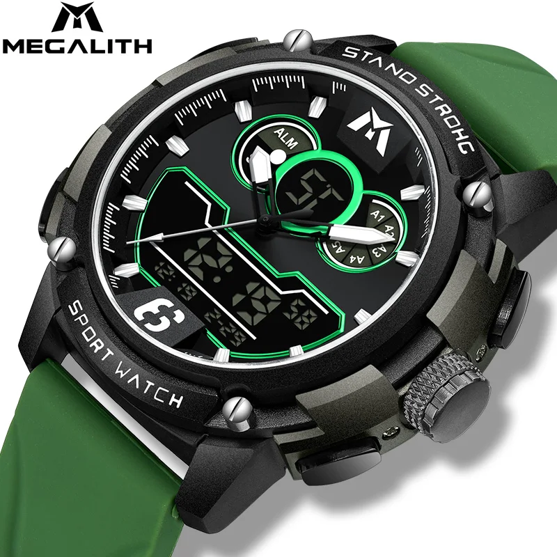 MEGALITH Stop Watch Clocks Men Fashion Brand 3ATM Daily Waterproof Watch Man Rubber Strap Dual Display Alarm Watch Man Gifts
MEGALITH Stop Watch Clocks Men Fashion Brand 3ATM Daily Waterproof Watch Man Rubber Strap Dual Display Alarm Watch Man Gifts
