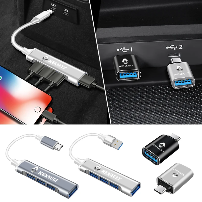 Автомобильный логотип Type-C USB-USB-адаптер преобразователь интерфейса зарядки для