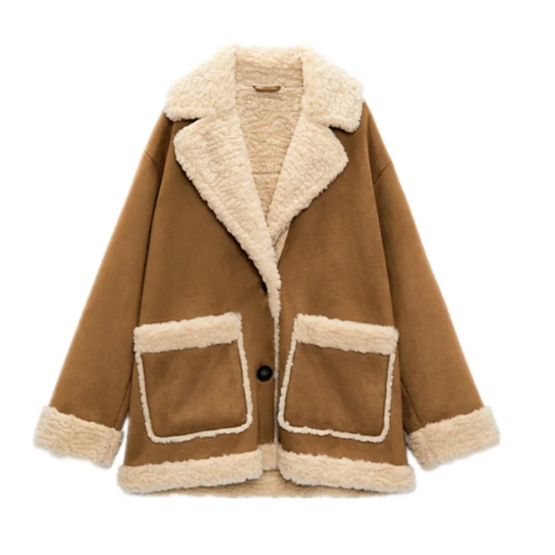 Fleece Coats Jackets 2022 Autumn Winter Women Warm Faux Fur Coat Jacket Ladies Lamb Wool Locomotive Lapel Female Chic Outwear
Fleece Coats Jackets 2022 Autumn Winter Women Warm Faux Fur Coat Jacket Ladies Lamb Wool Locomotive Lapel Female Chic Outwear