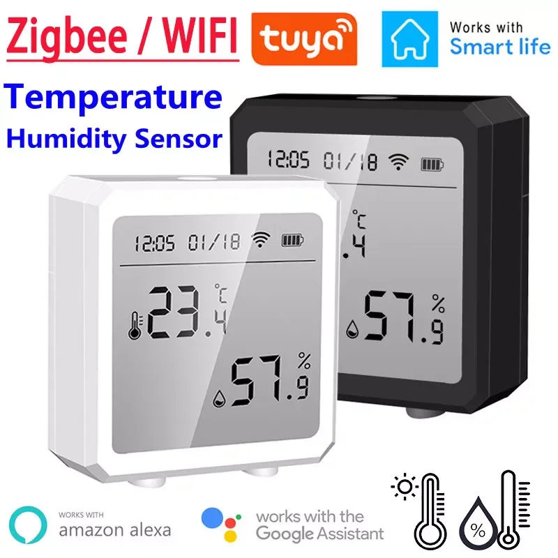 Tuya WIFI Zigbee Temperature Humidity Sensor Controller Indoor Hygrometer Thermometer LCD Display For Alexa Google Smart Home
Tuya WIFI Zigbee Temperature Humidity Sensor Controller Indoor Hygrometer Thermometer LCD Display For Alexa Google Smart Home