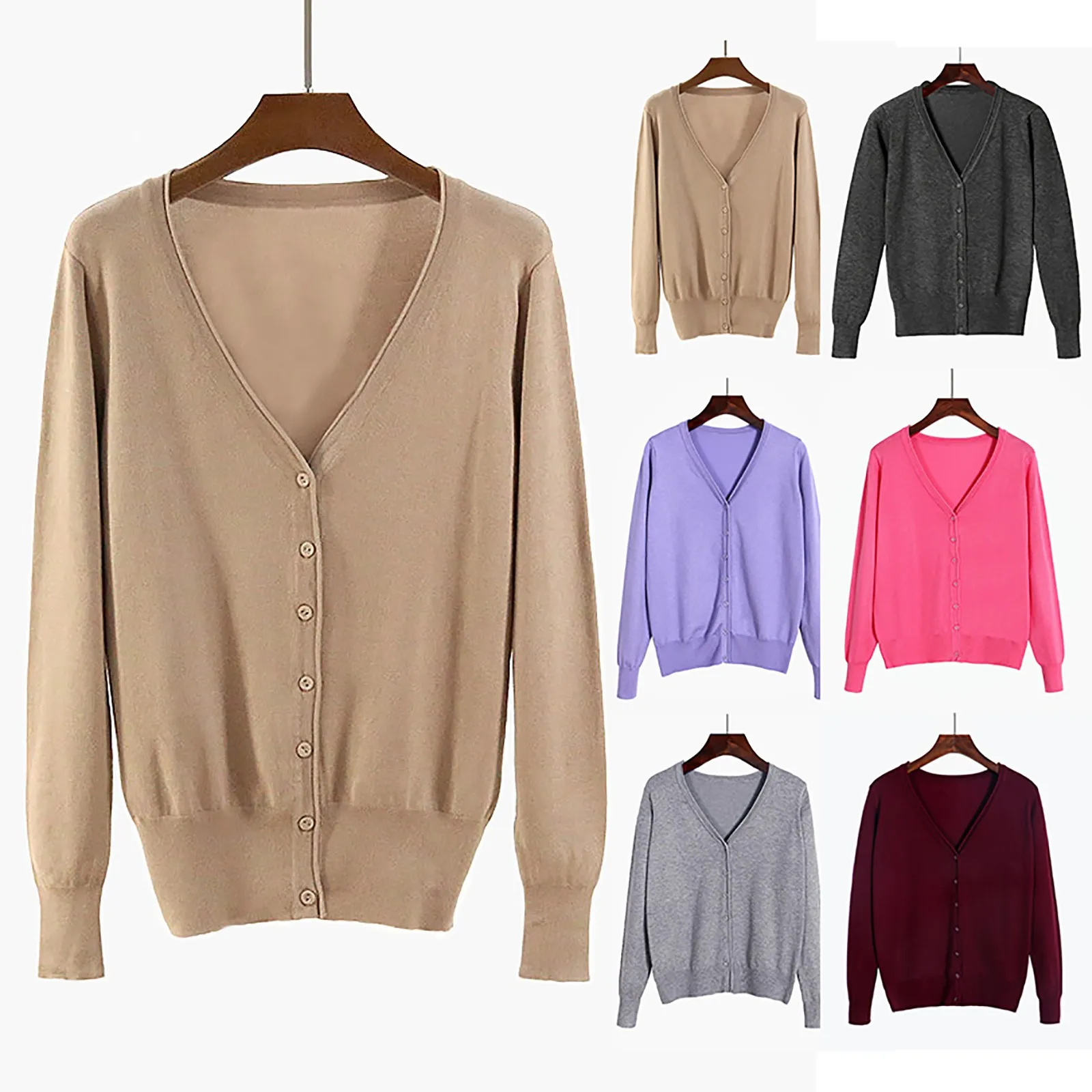 Ladies' Solid Tone Buttoned Mercerized Cotton Loose Sweater With Cardigan Womens Tunic Business Casual Tops for Women
Ladies' Solid Tone Buttoned Mercerized Cotton Loose Sweater With Cardigan Womens Tunic Business Casual Tops for Women