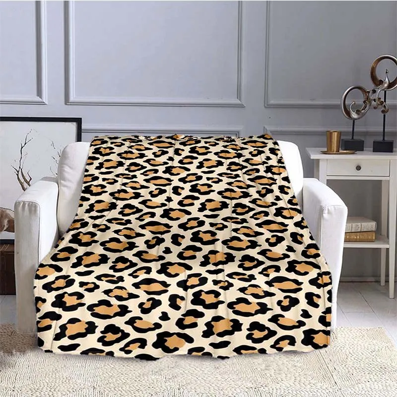 

Мягкое фланелевое одеяло с леопардовым принтом, легкий тонкий флисовый плед с рисунком животного, покрывало для дивана, покрывало для кемпи...