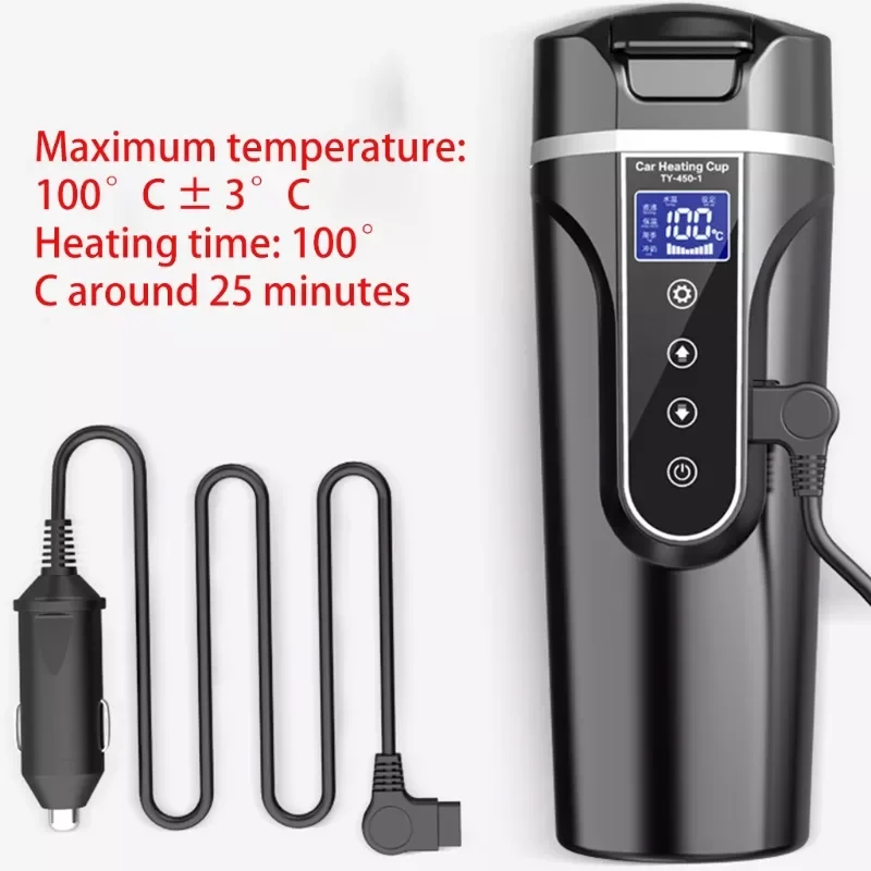NEW 2023 12V 24V Portable Car Heating Cup Stainless Steel Water Warmer Bottle Car Kettle Coffee Mug LCD Display Temperature
NEW 2023 12V 24V Portable Car Heating Cup Stainless Steel Water Warmer Bottle Car Kettle Coffee Mug LCD Display Temperature