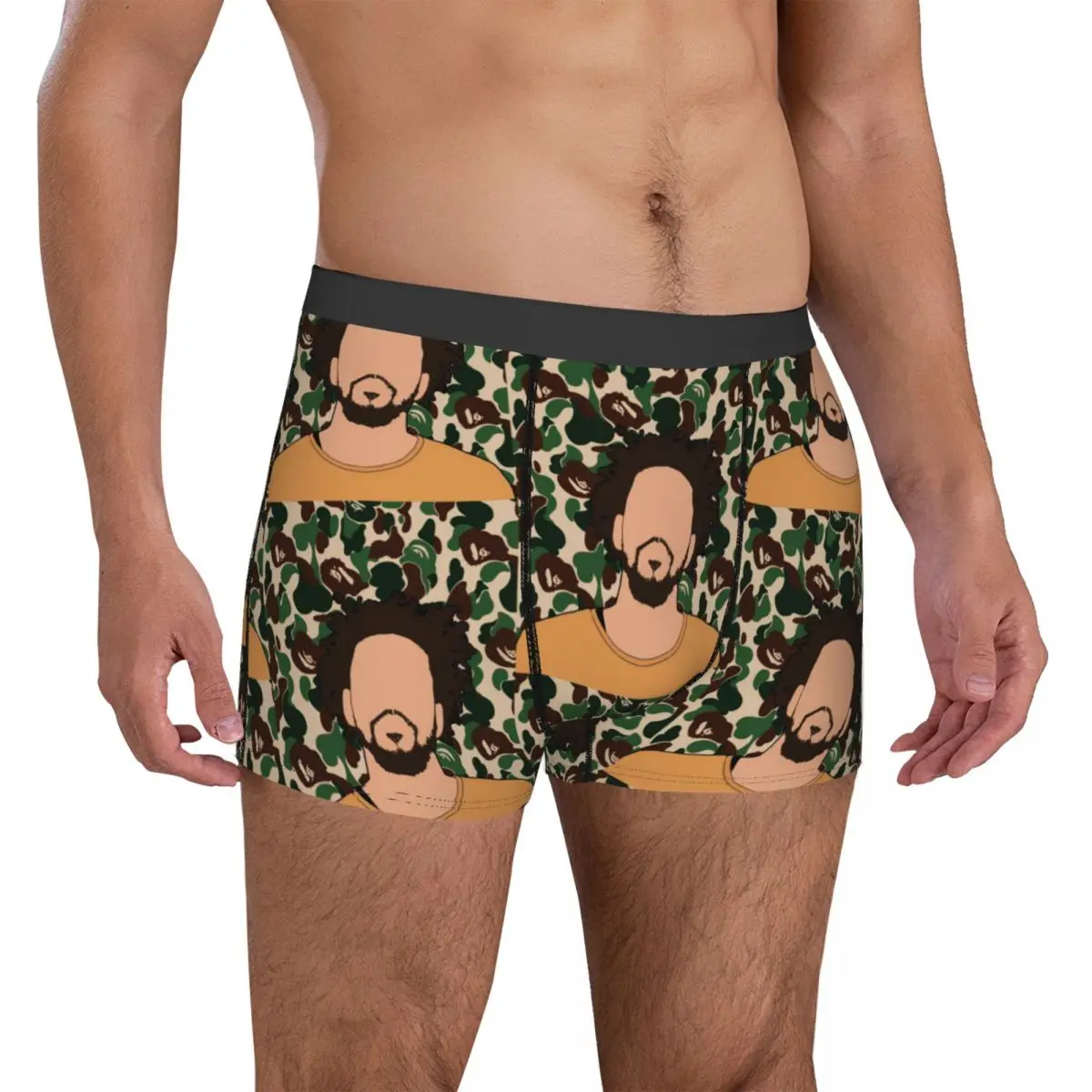 

Abstract Rap Cole Underwear J Cole Music platinum record Pouch Boxer Shorts Print Shorts Briefs Elastic Males Panties Big Size
