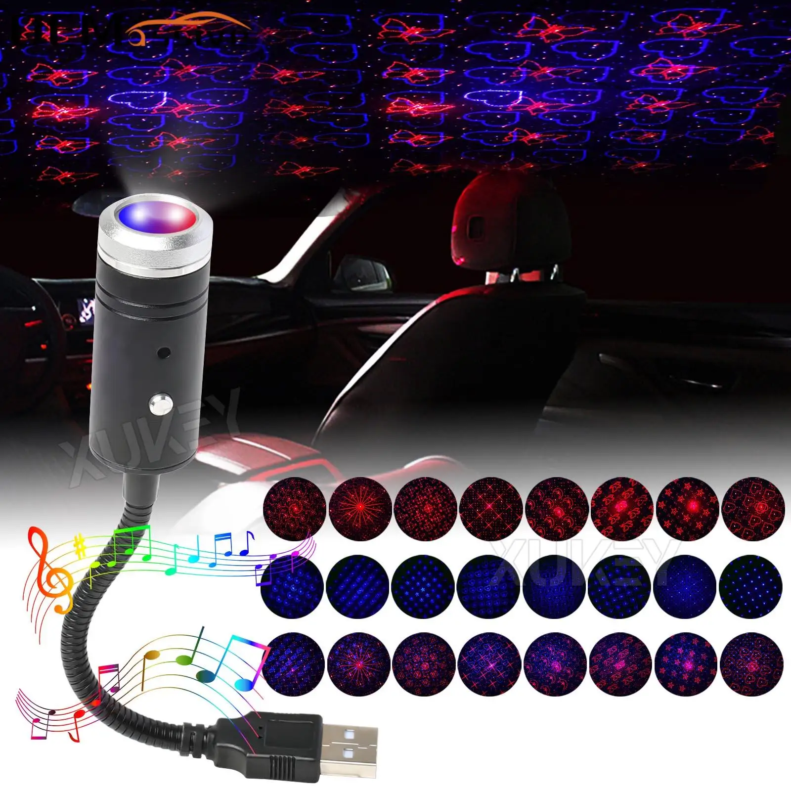 USB Star Projector Night Lights 3 Colors & 24 Lighting Modes Sound Activated Strobe Adjustable Starry Galaxy Lamp Car Room Decor
USB Star Projector Night Lights 3 Colors & 24 Lighting Modes Sound Activated Strobe Adjustable Starry Galaxy Lamp Car Room Decor