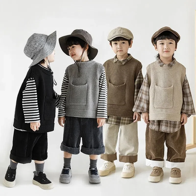 Трикотажный свитер-жилет для маленьких детей, Свободный Повседневный свитер без рукавов для мальчиков и девочек, Детская осенняя Милая вер...
Трикотажный свитер-жилет для маленьких детей, Свободный Повседневный свитер без рукавов для мальчиков и девочек, Детская осенняя Милая вер...