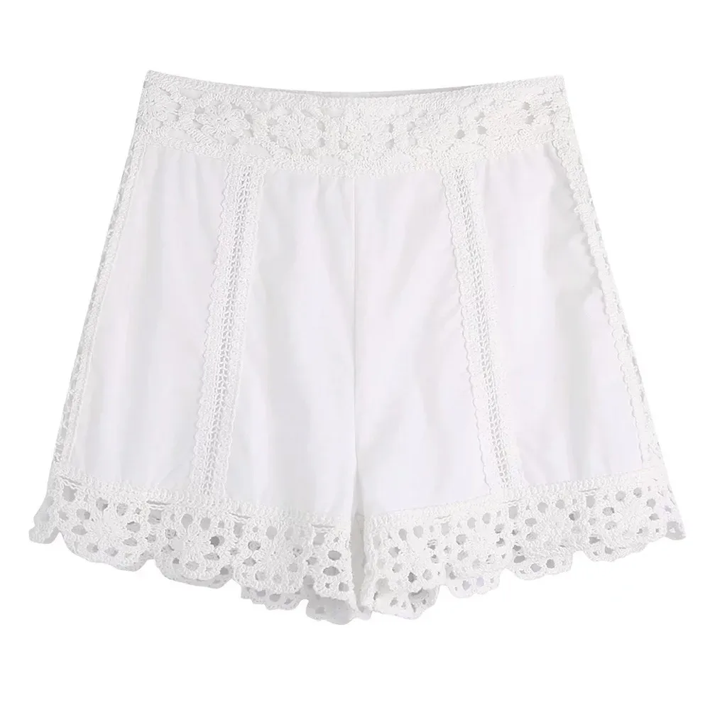 Huaxiafan Women Fashion Patchwork Crochet Shorts Vintage High Waist Side Zipper Female Short Pants Mujer
Huaxiafan Women Fashion Patchwork Crochet Shorts Vintage High Waist Side Zipper Female Short Pants Mujer