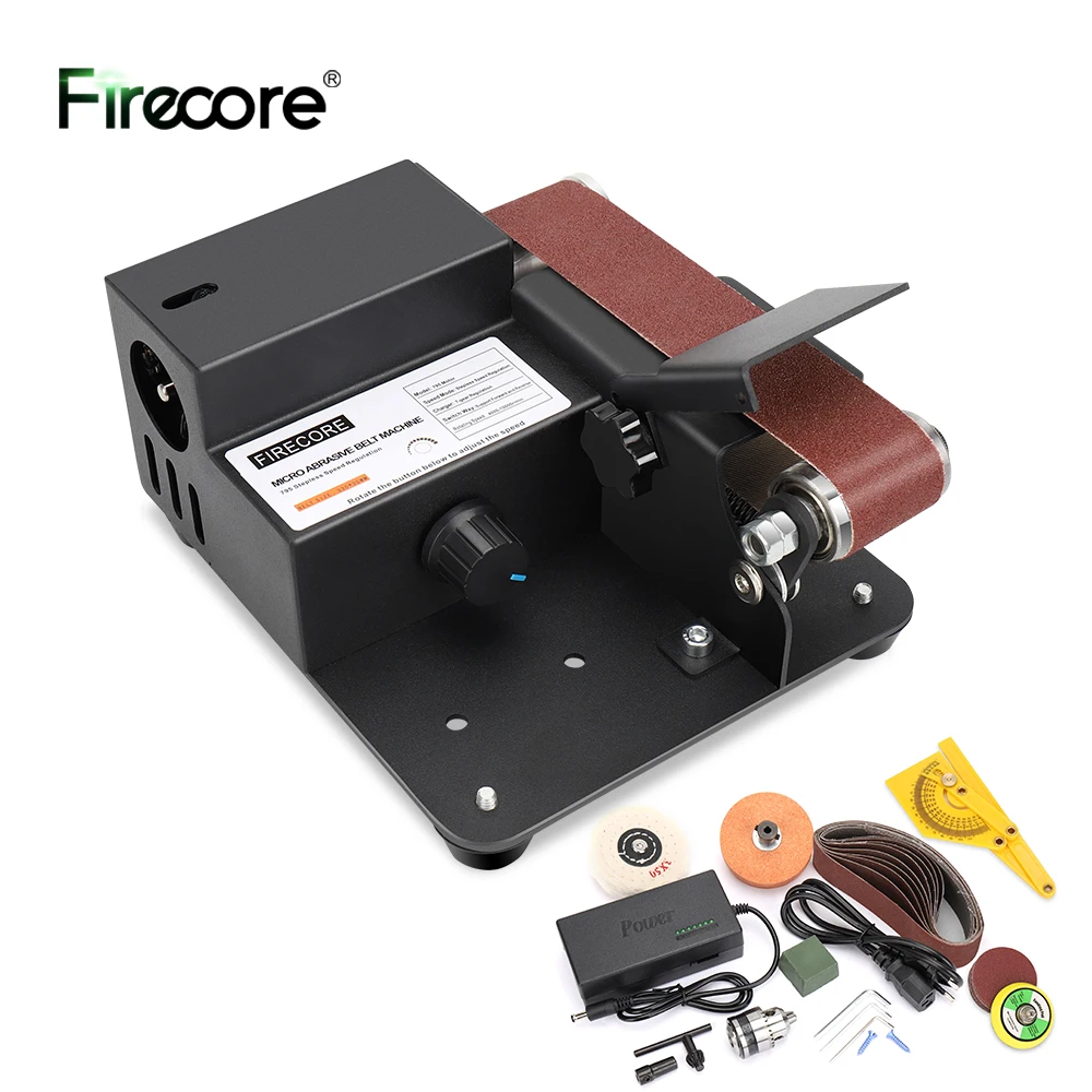 FIRECORE 30 мм микро абразивный ленточный станок 795 плавная регулировка скорости DIY Полировка шлифовальный мини шлифовальный станок нож резак