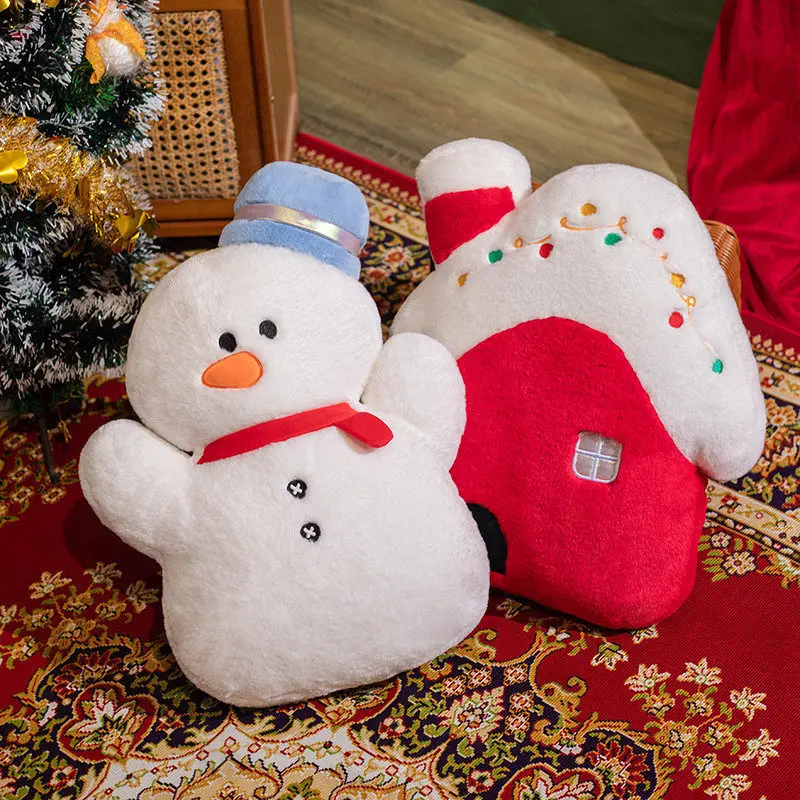 

45cm Plush Doll Pillow Christmas Tree Cute Stuffed Christmas Elk Reindeer Stuffed Snowman Toy Home Christmas Decoration Style