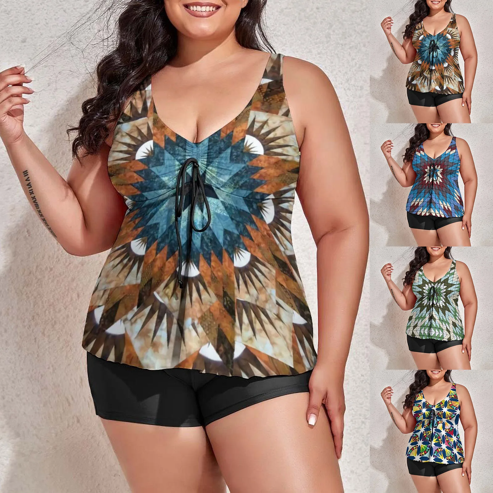 Tankini Swimsuits For Women Casual 2 Piece Swimderss Bikini Bathing Suits Tank Top With Boyshorts Swimswear
Tankini Swimsuits For Women Casual 2 Piece Swimderss Bikini Bathing Suits Tank Top With Boyshorts Swimswear