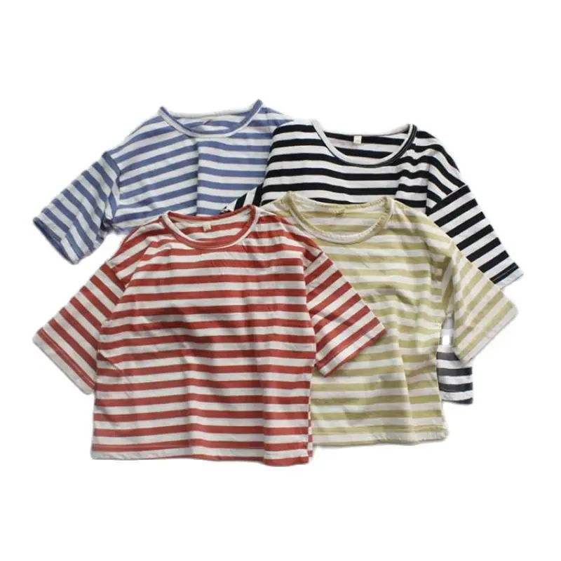 2022 Summer Baby Boys Girls Striped T-Shirts Half Sleeve Cotton Bottoming Tees Tops Korean & Japan Kids Casual Tshirts For Child
2022 Summer Baby Boys Girls Striped T-Shirts Half Sleeve Cotton Bottoming Tees Tops Korean & Japan Kids Casual Tshirts For Child