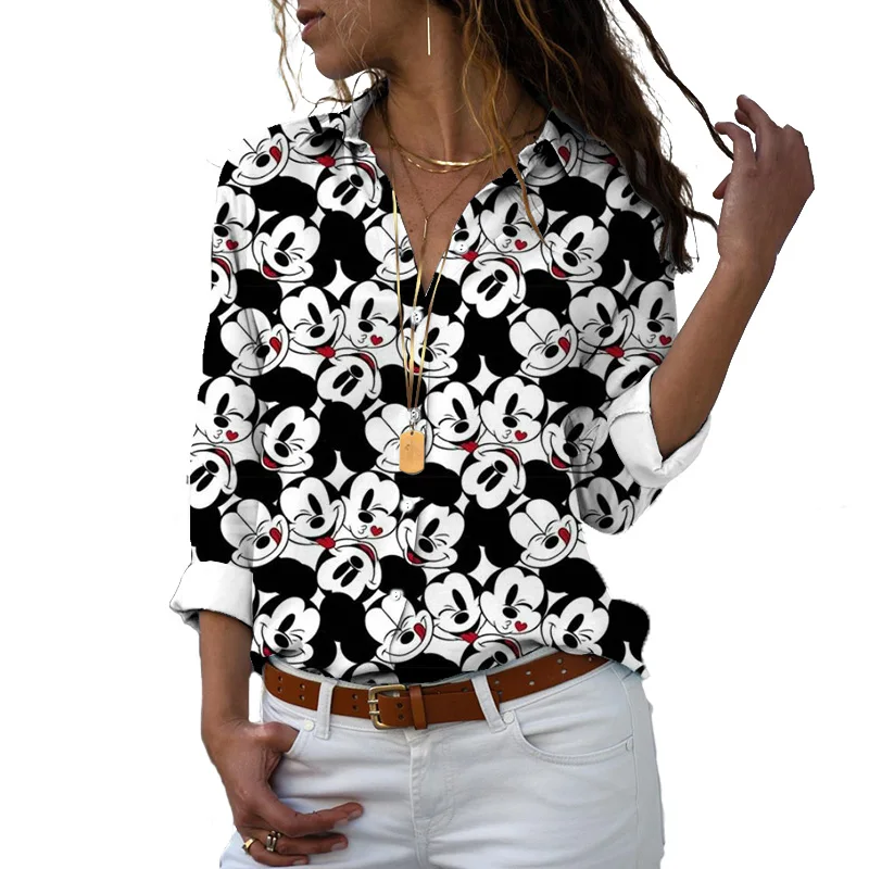 Elegant Turn-Down Collar Blouse Casual Tops Disney Mickey Minnie Printed Women'S Shirt Fashion Long Sleeve Shirt Art
Elegant Turn-Down Collar Blouse Casual Tops Disney Mickey Minnie Printed Women'S Shirt Fashion Long Sleeve Shirt Art